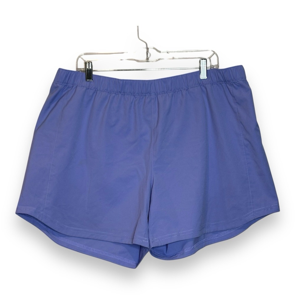 Columbia Women's Sandy River Blue Shorts Swim Outdoor Reg Fit 1XL 5" Zip Pocket